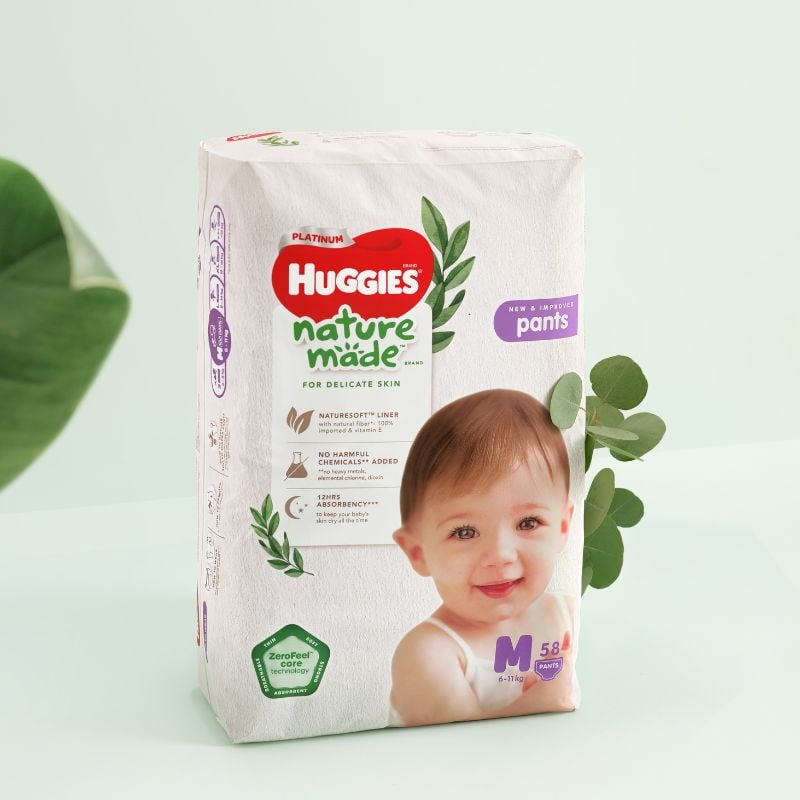 Bỉm quần Huggies Nature M58
