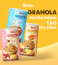 Granola vị Táo đỏ SNUTS 300g – Ngũ cốc dinh dưỡng ăn sáng lành mạnh cho mọi nhà