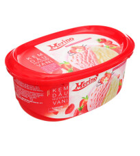Kem hộp Merino dâu Hương vani hộp 900 ML