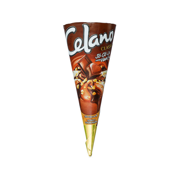 Kem ốc quế Celano Merino cone vani Hương sôcola 110 ML cây
