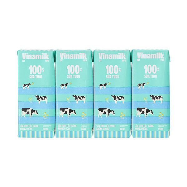 Sữa tươi Vinamilk không đường 180ml