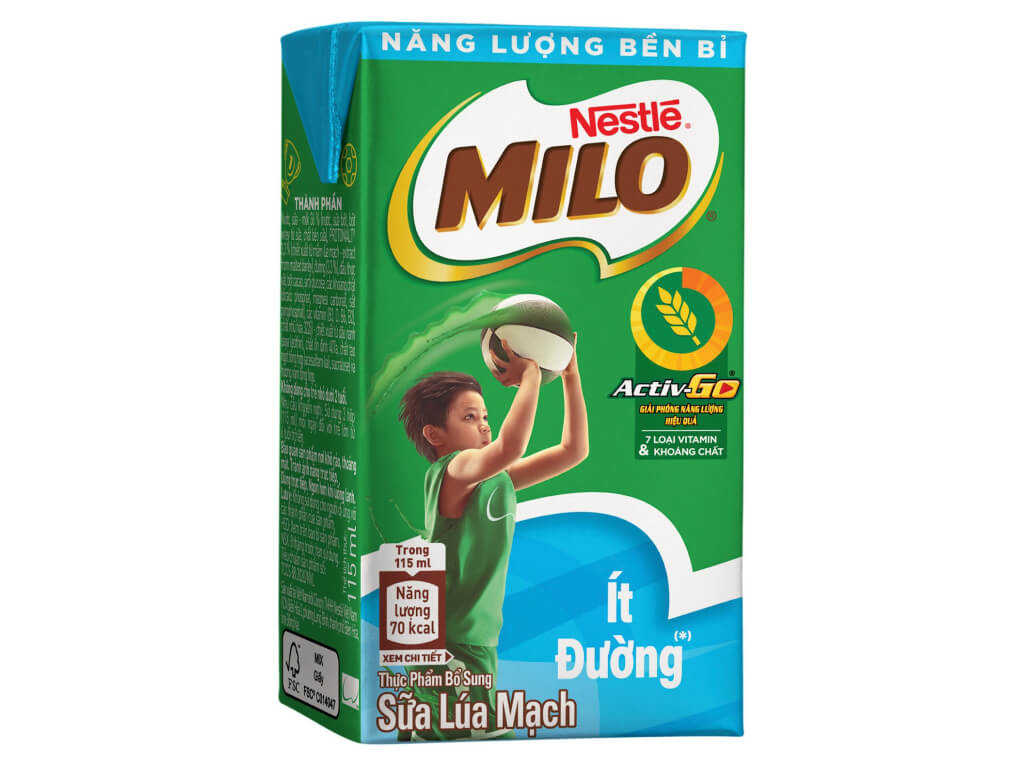Sữa Milo ít đường 115ml