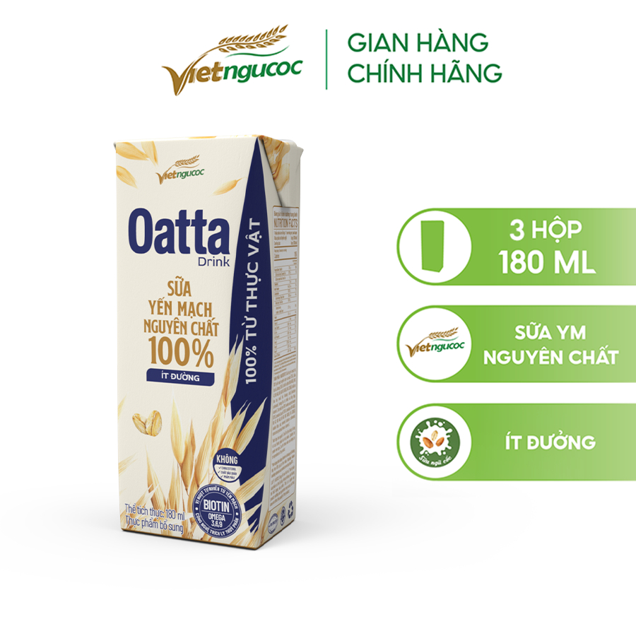 Sữa oatta nguyên chất 180ml