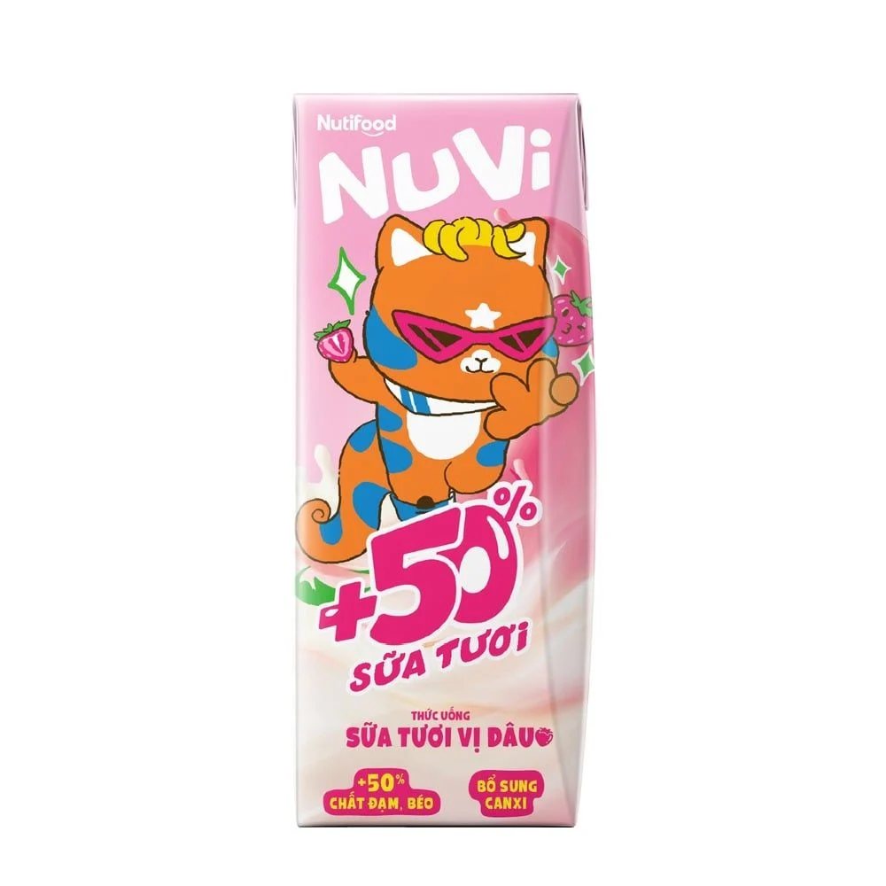 Sữa tươi Nuvi vị dâu 180ml