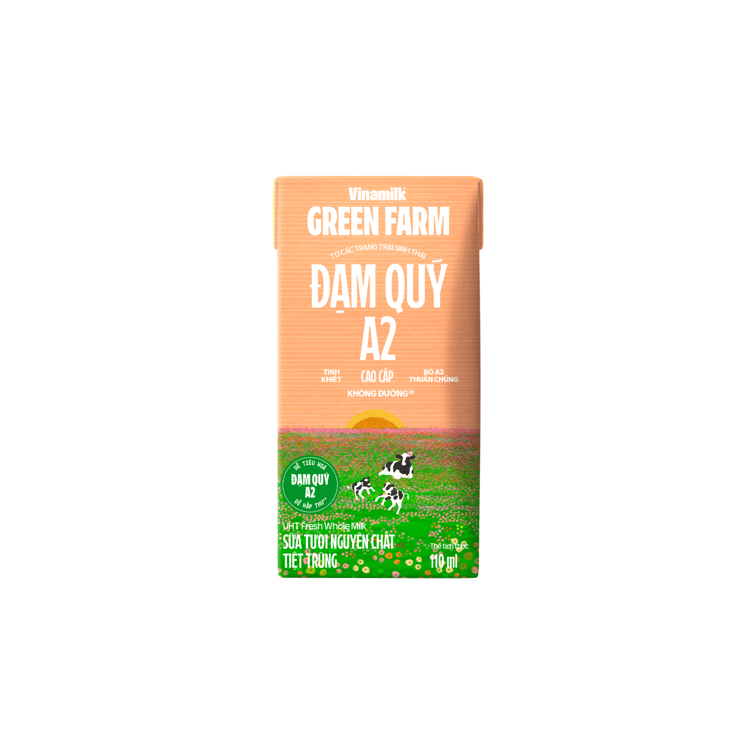 Sữa tươi tiệt trùng nguyên chất Green Farm A2 110ml*4 12v/t
