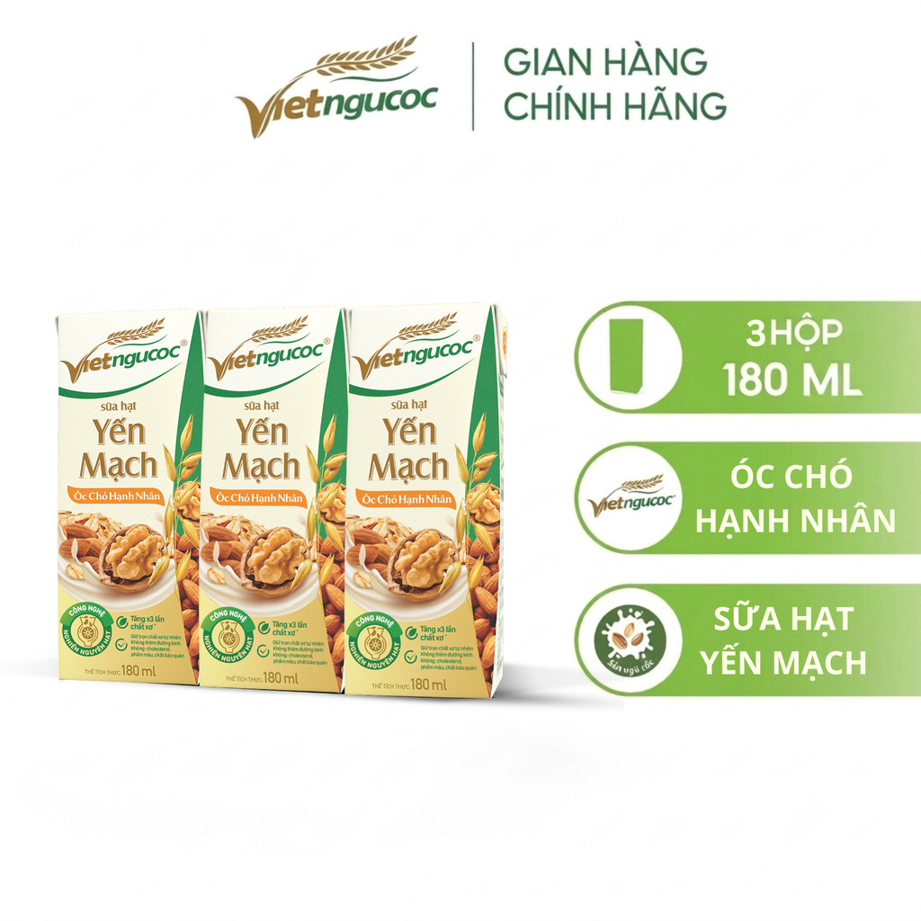 Sữa yến mạch óc chó hạnh nhân 180ml